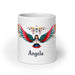 Ángela Exclusive Name Art Piece Home Office Work Coffee Mug Mexican Spanish Pride Gift Cup One - Of - A - Kind Calligraphy White Glossy Mug | Á21 - Mexicada