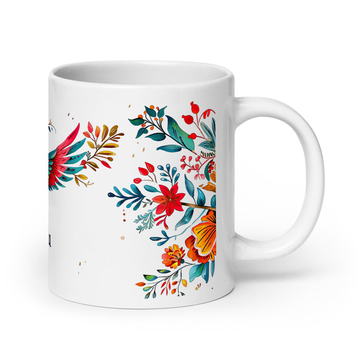 Ángela Exclusive Name Art Piece Home Office Work Coffee Mug Mexican Spanish Pride Gift Cup One - Of - A - Kind Calligraphy White Glossy Mug | Á21 - Mexicada