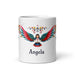 Ángela Exclusive Name Art Piece Home Office Work Coffee Mug Mexican Spanish Pride Gift Cup One-Of-A-Kind Calligraphy White Glossy Mug | Á21 Mexicada