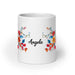 Ángela Exclusive Name Art Piece Home Office Work Coffee Mug Mexican Spanish Pride Gift Cup One - Of - A - Kind Calligraphy White Glossy Mug | Á24 - Mexicada