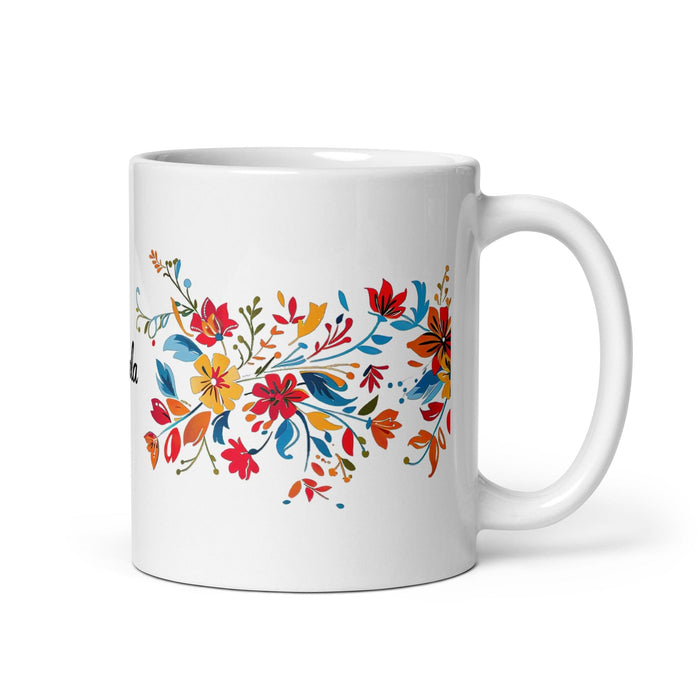 Ángela Exclusive Name Art Piece Home Office Work Coffee Mug Mexican Spanish Pride Gift Cup One-Of-A-Kind Calligraphy White Glossy Mug | Á24 Mexicada 11 oz