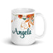 Ángela Exclusive Name Art Piece Home Office Work Coffee Mug Mexican Spanish Pride Gift Cup One - Of - A - Kind Calligraphy White Glossy Mug | Á27 - Mexicada