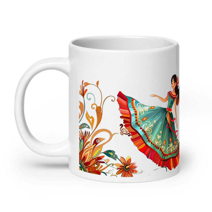 Ángela Exclusive Name Art Piece Home Office Work Coffee Mug Mexican Spanish Pride Gift Cup One-Of-A-Kind Calligraphy White Glossy Mug | Á27 Mexicada