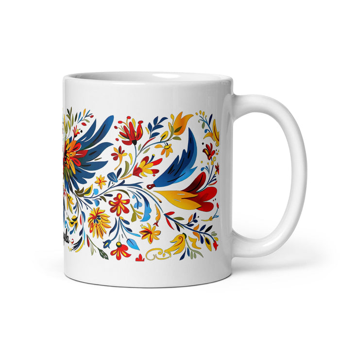 Ángela Exclusive Name Art Piece Home Office Work Coffee Mug Mexican Spanish Pride Gift Cup One - Of - A - Kind Calligraphy White Glossy Mug | Á28 - Mexicada