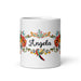 Ángela Exclusive Name Art Piece Home Office Work Coffee Mug Mexican Spanish Pride Gift Cup One-Of-A-Kind Calligraphy White Glossy Mug | Á3 Mexicada