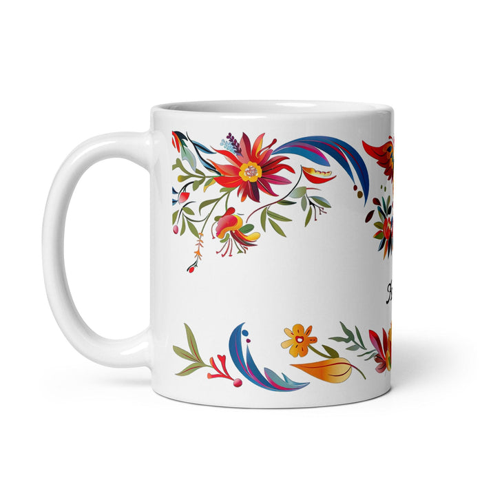 Ángela Exclusive Name Art Piece Home Office Work Coffee Mug Mexican Spanish Pride Gift Cup One-Of-A-Kind Calligraphy White Glossy Mug | Á32 Mexicada