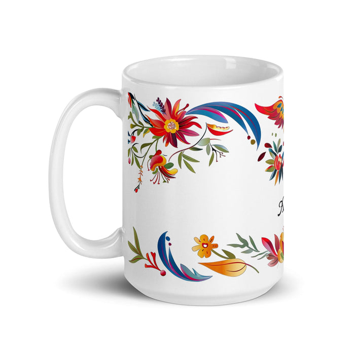 Ángela Exclusive Name Art Piece Home Office Work Coffee Mug Mexican Spanish Pride Gift Cup One-Of-A-Kind Calligraphy White Glossy Mug | Á32 Mexicada