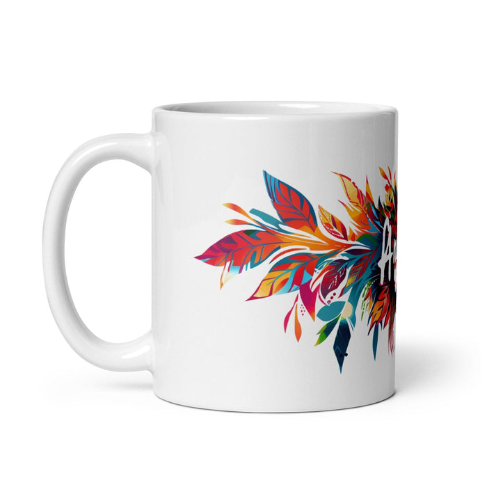 Ángela Exclusive Name Art Piece Home Office Work Coffee Mug Mexican Spanish Pride Gift Cup One-Of-A-Kind Calligraphy White Glossy Mug | Á33 Mexicada