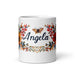 Ángela Exclusive Name Art Piece Home Office Work Coffee Mug Mexican Spanish Pride Gift Cup One-Of-A-Kind Calligraphy White Glossy Mug | Á5 Mexicada