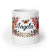 Ángela Exclusive Name Art Piece Home Office Work Coffee Mug Mexican Spanish Pride Gift Cup One-Of-A-Kind Calligraphy White Glossy Mug | Á5 Mexicada