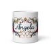 Ángela Exclusive Name Art Piece Home Office Work Coffee Mug Mexican Spanish Pride Gift Cup One - Of - A - Kind Calligraphy White Glossy Mug | Á6 - Mexicada