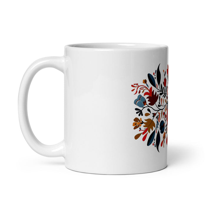 Angélica Exclusive Name Art Piece Home Office Work Coffee Mug Mexican Spanish Pride Gift Cup One - Of - A - Kind Calligraphy White Glossy Mug | A1 - Mexicada