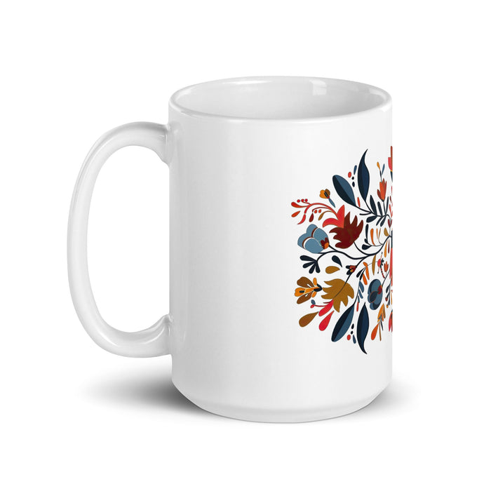 Angélica Exclusive Name Art Piece Home Office Work Coffee Mug Mexican Spanish Pride Gift Cup One - Of - A - Kind Calligraphy White Glossy Mug | A1 - Mexicada