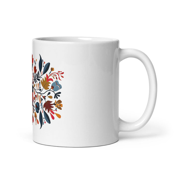 Angélica Exclusive Name Art Piece Home Office Work Coffee Mug Mexican Spanish Pride Gift Cup One-Of-A-Kind Calligraphy White Glossy Mug | A1 Mexicada 11 oz