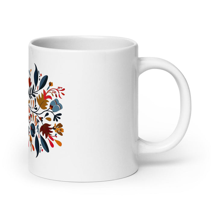 Angélica Exclusive Name Art Piece Home Office Work Coffee Mug Mexican Spanish Pride Gift Cup One-Of-A-Kind Calligraphy White Glossy Mug | A1 Mexicada 20 oz