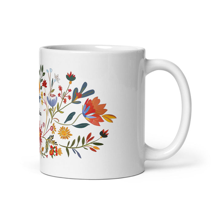 Angélica Exclusive Name Art Piece Home Office Work Coffee Mug Mexican Spanish Pride Gift Cup One-Of-A-Kind Calligraphy White Glossy Mug | A2 Mexicada 11 oz