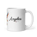 Angélica Exclusive Name Art Piece Home Office Work Coffee Mug Mexican Spanish Pride Gift Cup One - Of - A - Kind Calligraphy White Glossy Mug | A3 - Mexicada