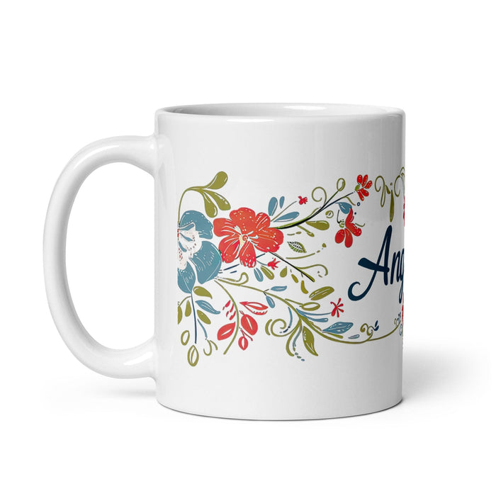 Angélica Exclusive Name Art Piece Home Office Work Coffee Mug Mexican Spanish Pride Gift Cup One-Of-A-Kind Calligraphy White Glossy Mug | A4 Mexicada