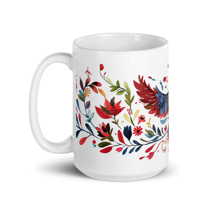 Angélica Exclusive Name Art Piece Home Office Work Coffee Mug Mexican Spanish Pride Gift Cup One-Of-A-Kind Calligraphy White Glossy Mug | A5 Mexicada