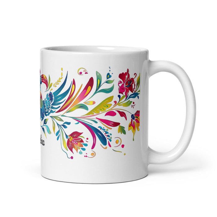 Angelina Exclusive Name Art Piece Home Office Work Coffee Mug Mexican Spanish Pride Gift Cup One-Of-A-Kind Calligraphy White Glossy Mug | A12 Mexicada 11 oz