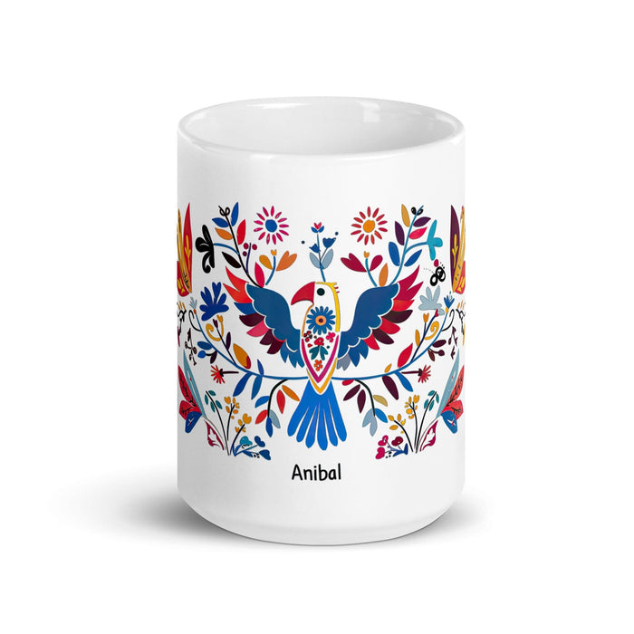 Aníbal Exclusive Name Art Piece Home Office Work Coffee Mug Mexican Spanish Pride Gift Cup One-Of-A-Kind Calligraphy White Glossy Mug | A1 Mexicada