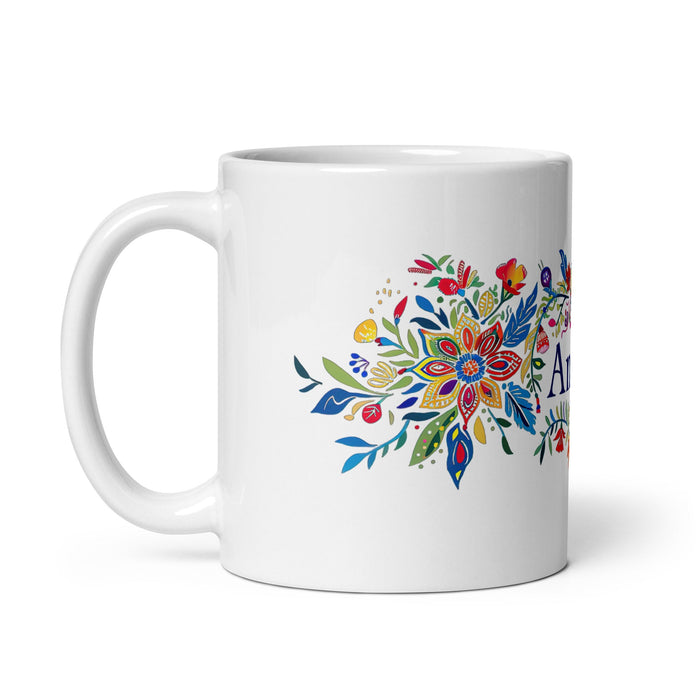 Aníbal Exclusive Name Art Piece Home Office Work Coffee Mug Mexican Spanish Pride Gift Cup One - Of - A - Kind Calligraphy White Glossy Mug | A12 - Mexicada