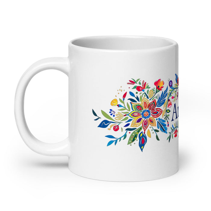 Aníbal Exclusive Name Art Piece Home Office Work Coffee Mug Mexican Spanish Pride Gift Cup One-Of-A-Kind Calligraphy White Glossy Mug | A12 Mexicada