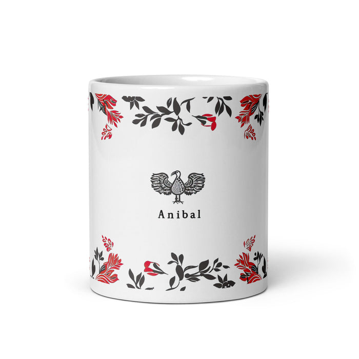 Aníbal Exclusive Name Art Piece Home Office Work Coffee Mug Mexican Spanish Pride Gift Cup One - Of - A - Kind Calligraphy White Glossy Mug | A13 - Mexicada