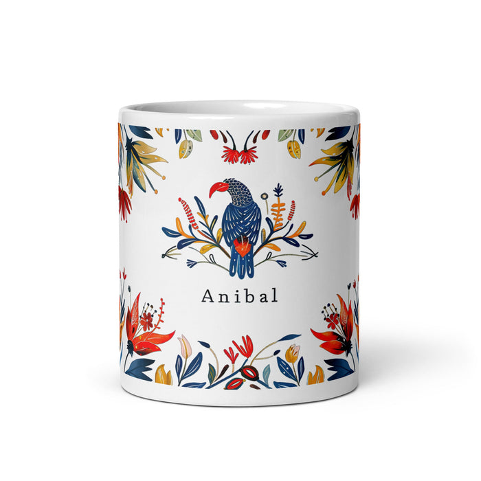 Aníbal Exclusive Name Art Piece Home Office Work Coffee Mug Mexican Spanish Pride Gift Cup One - Of - A - Kind Calligraphy White Glossy Mug | A2 - Mexicada