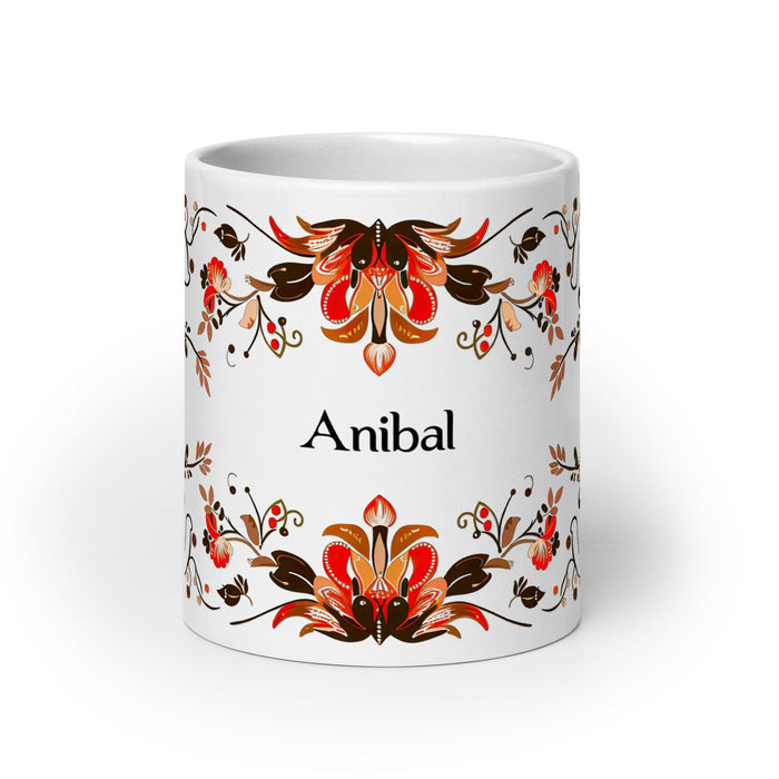 Aníbal Exclusive Name Art Piece Home Office Work Coffee Mug Mexican Spanish Pride Gift Cup One-Of-A-Kind Calligraphy White Glossy Mug | A3 Mexicada