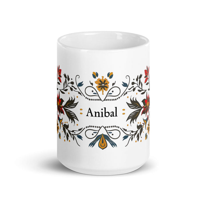 Aníbal Exclusive Name Art Piece Home Office Work Coffee Mug Mexican Spanish Pride Gift Cup One - Of - A - Kind Calligraphy White Glossy Mug | A6 - Mexicada