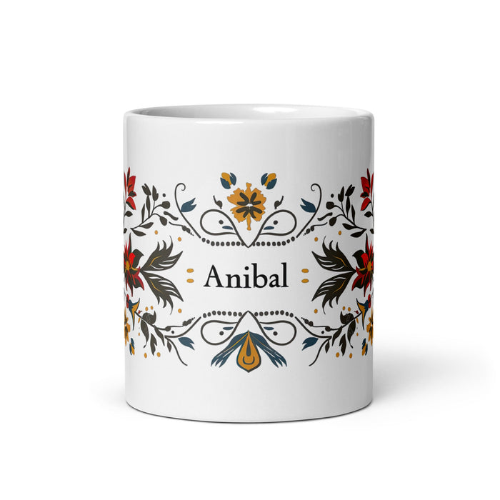 Aníbal Exclusive Name Art Piece Home Office Work Coffee Mug Mexican Spanish Pride Gift Cup One - Of - A - Kind Calligraphy White Glossy Mug | A6 - Mexicada