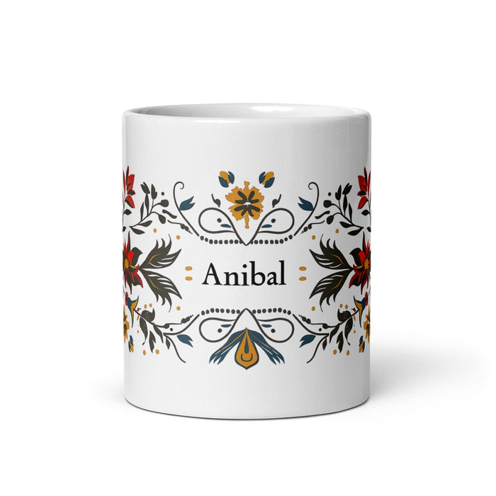 Aníbal Exclusive Name Art Piece Home Office Work Coffee Mug Mexican Spanish Pride Gift Cup One-Of-A-Kind Calligraphy White Glossy Mug | A6 Mexicada