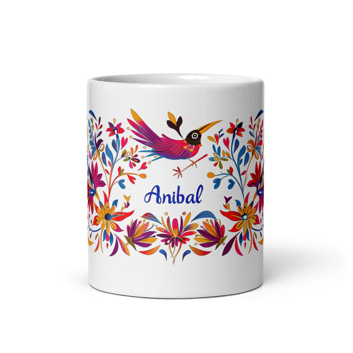 Aníbal Exclusive Name Art Piece Home Office Work Coffee Mug Mexican Spanish Pride Gift Cup One - Of - A - Kind Calligraphy White Glossy Mug | A8 - Mexicada