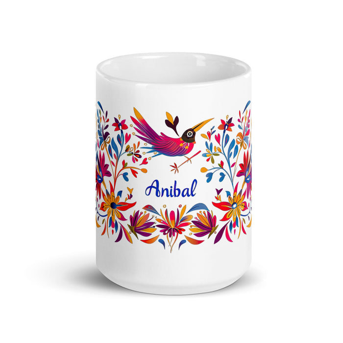 Aníbal Exclusive Name Art Piece Home Office Work Coffee Mug Mexican Spanish Pride Gift Cup One - Of - A - Kind Calligraphy White Glossy Mug | A8 - Mexicada