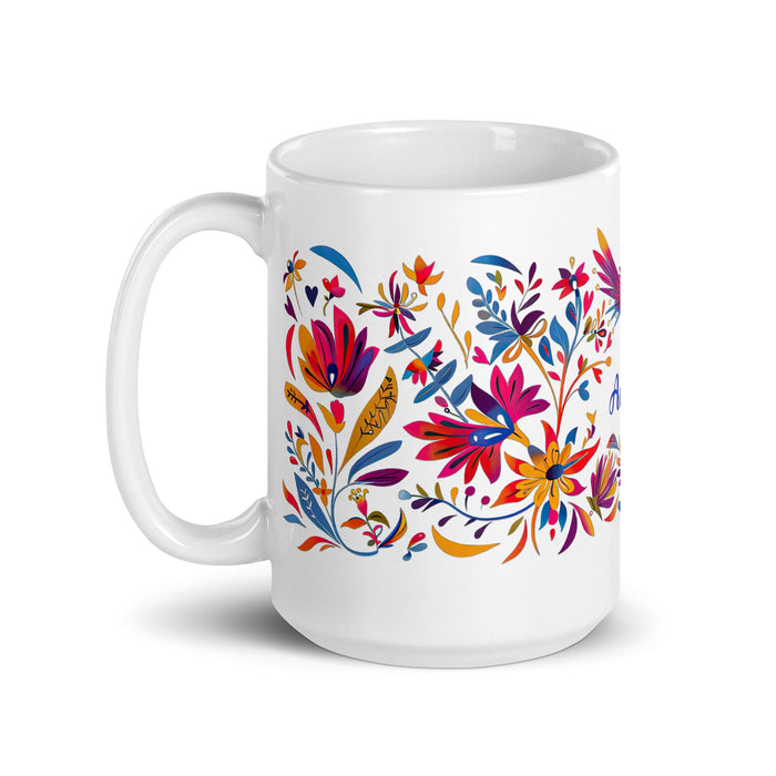 Aníbal Exclusive Name Art Piece Home Office Work Coffee Mug Mexican Spanish Pride Gift Cup One - Of - A - Kind Calligraphy White Glossy Mug | A8 - Mexicada