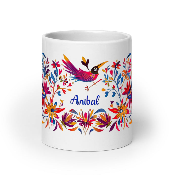 Aníbal Exclusive Name Art Piece Home Office Work Coffee Mug Mexican Spanish Pride Gift Cup One-Of-A-Kind Calligraphy White Glossy Mug | A8 Mexicada