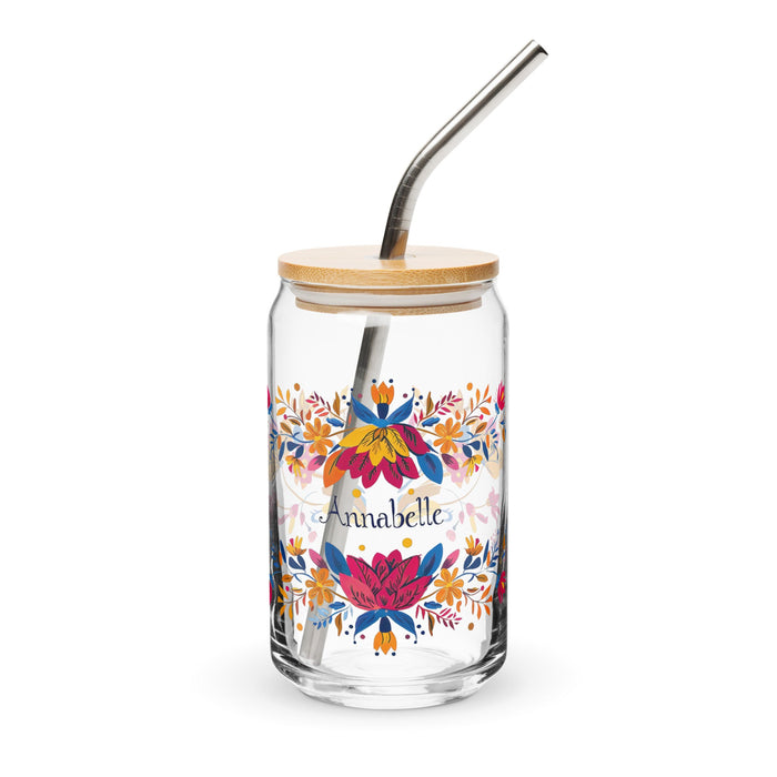 Annabelle Exclusive Name Art Piece Can - Shaped Glass Home Office Work Mexican Spanish Pride Gift Cup One - Of - A - Kind Calligraphy Glass | A3 - Mexicada