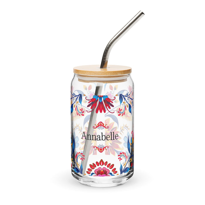 Annabelle Exclusive Name Art Piece Can - Shaped Glass Home Office Work Mexican Spanish Pride Gift Cup One - Of - A - Kind Calligraphy Glass | A5 - Mexicada