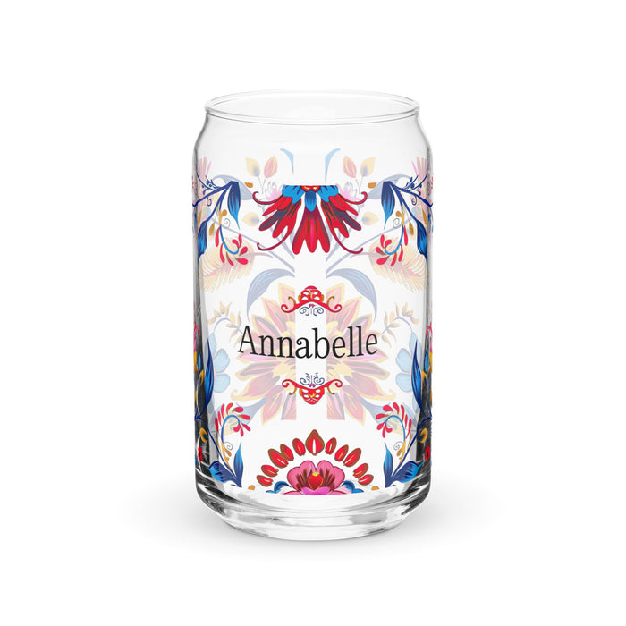 Annabelle Exclusive Name Art Piece Can - Shaped Glass Home Office Work Mexican Spanish Pride Gift Cup One - Of - A - Kind Calligraphy Glass | A5 - Mexicada