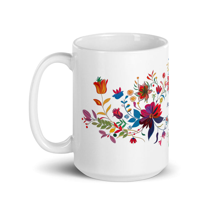 Annabelle Exclusive Name Art Piece Home Office Work Coffee Mug Mexican Spanish Pride Gift Cup One - Of - A - Kind Calligraphy White Glossy Mug | A1 - Mexicada