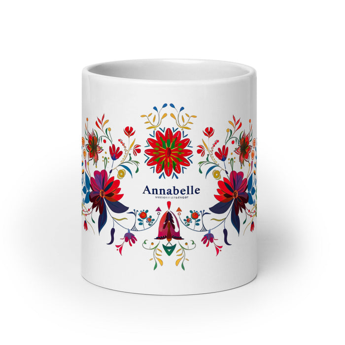 Annabelle Exclusive Name Art Piece Home Office Work Coffee Mug Mexican Spanish Pride Gift Cup One - Of - A - Kind Calligraphy White Glossy Mug | A1 - Mexicada