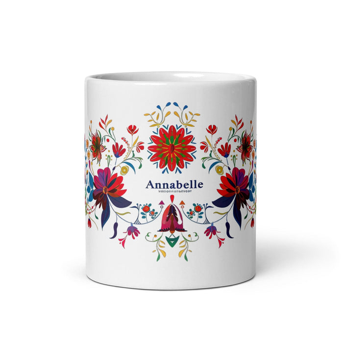 Annabelle Exclusive Name Art Piece Home Office Work Coffee Mug Mexican Spanish Pride Gift Cup One-Of-A-Kind Calligraphy White Glossy Mug | A1 Mexicada