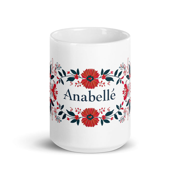 Annabelle Exclusive Name Art Piece Home Office Work Coffee Mug Mexican Spanish Pride Gift Cup One - Of - A - Kind Calligraphy White Glossy Mug | A2 - Mexicada