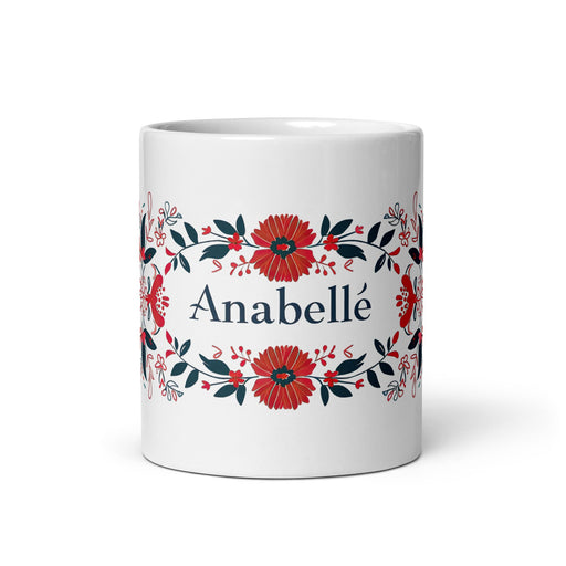 Annabelle Exclusive Name Art Piece Home Office Work Coffee Mug Mexican Spanish Pride Gift Cup One - Of - A - Kind Calligraphy White Glossy Mug | A2 - Mexicada