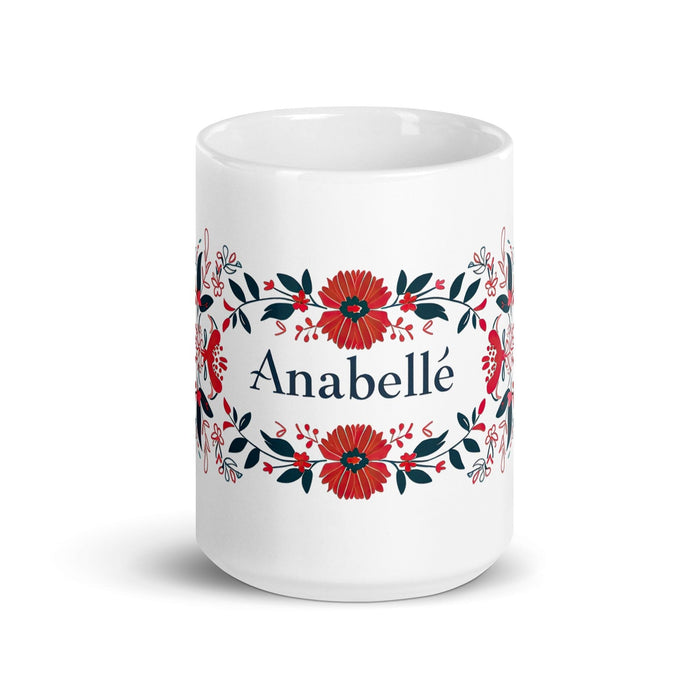 Annabelle Exclusive Name Art Piece Home Office Work Coffee Mug Mexican Spanish Pride Gift Cup One-Of-A-Kind Calligraphy White Glossy Mug | A2 Mexicada