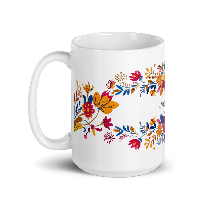 Annabelle Exclusive Name Art Piece Home Office Work Coffee Mug Mexican Spanish Pride Gift Cup One - Of - A - Kind Calligraphy White Glossy Mug | A3 - Mexicada