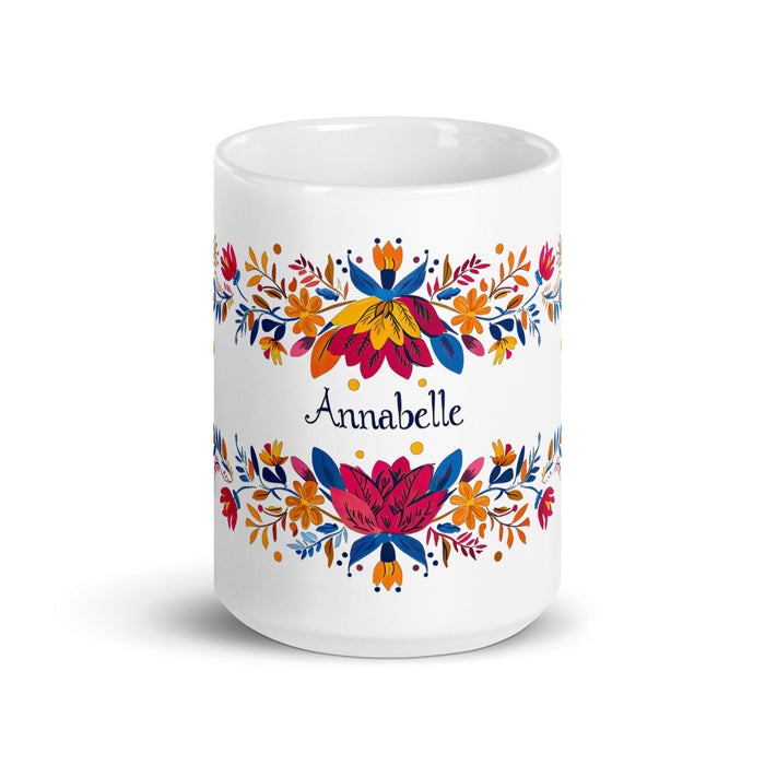 Annabelle Exclusive Name Art Piece Home Office Work Coffee Mug Mexican Spanish Pride Gift Cup One - Of - A - Kind Calligraphy White Glossy Mug | A3 - Mexicada