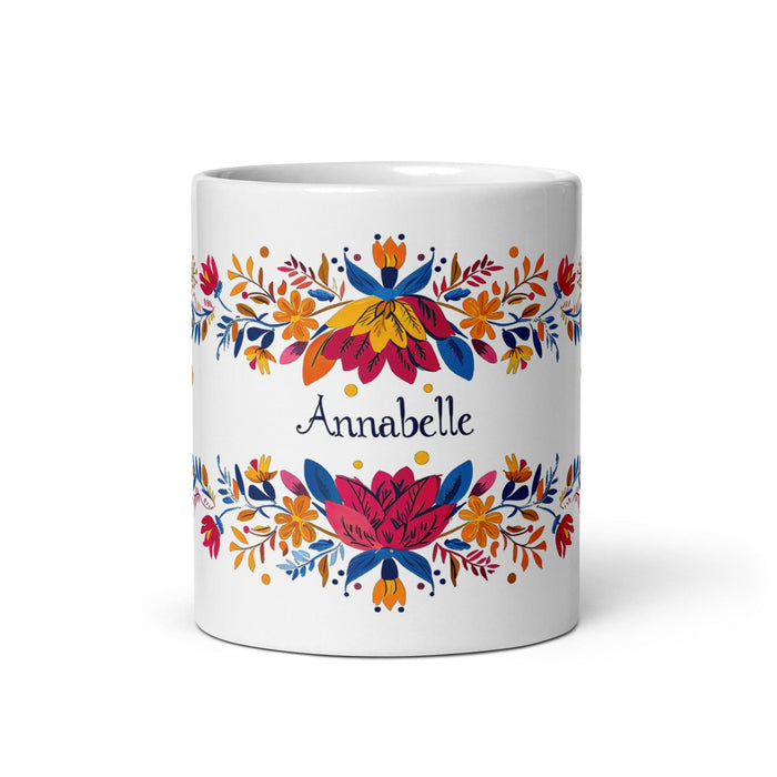 Annabelle Exclusive Name Art Piece Home Office Work Coffee Mug Mexican Spanish Pride Gift Cup One - Of - A - Kind Calligraphy White Glossy Mug | A3 - Mexicada