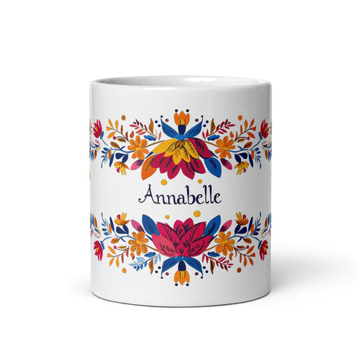 Annabelle Exclusive Name Art Piece Home Office Work Coffee Mug Mexican Spanish Pride Gift Cup One-Of-A-Kind Calligraphy White Glossy Mug | A3 Mexicada